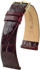 Correa de piel burdeos Hirsch Prestige M 02208160-1 (Piel de cocodrilo) Hirsch Selection