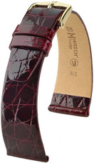 Correa de piel burdeos Hirsch Prestige M 02308160-1 (Piel de cocodrilo) Hirsch Selection