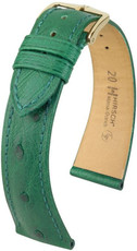 Correa de piel verde Hirsch Massai Ostrich L 04262040-1 (Piel de avestruz) Hirsch Selection