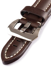 Correa de reloj unisex de cuero marrón HYP-04-T.MORO