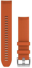Correa Garmin QuickFit 22 mm, silicona, naranja, hebilla plateada (Marq, Marq 2)