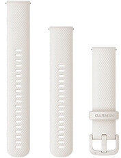 Correa de liberación rápida Garmin 20 mm, silicona, blanca, hebilla blanca (Venu, Venu Sq, Venu 2 plus, etc.) + pieza extendida