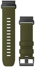 Correa Garmin QuickFit 26mm, nylon, verde, hebilla negra (Fenix 7X/6X/5X, Tactix, etc.)