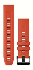 Correa Garmin QuickFit 22mm, silicona, rojo fuego, hebilla negra (Fenix 7/6/5, Epix 2, etc.)