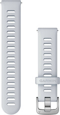 Correa Garmin Quick Release 18 mm, silicona, blanca, hebilla plateada mate (Venu 2S, Vívoactive 4S, Vívomove 3S)