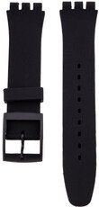 Correa unisex de silicona negra para relojes Swatch
