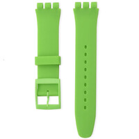 Correa unisex de silicona verde para relojes Swatch