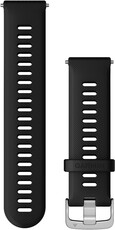 Correa de liberación rápida Garmin 22mm, silicona, negra, hebilla plateada (Venu, Forerunner 255, Vívoactive 4, etc.)