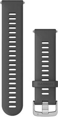 Correa de liberación rápida Garmin 22mm, silicona, gris, hebilla plateada (Venu, Forerunner 255, Vívoactive 4, etc.)