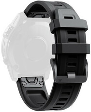 Correa de silicona negra 26 mm (para Garmin Fenix 7X/6X/5X, Tactix, etc.) negra, quickfit-