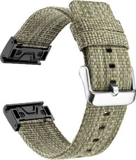 Correa QuickFit 22mm, de nailon, verde claro, hebilla de acero (Garmin Fenix 7/6/5, Epix 2, MARQ, etc.)