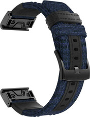 Correa QuickFit 26mm, nylon, azul, hebilla negra (Garmin Fenix 7X/6X/5X, Tactix, etc.)