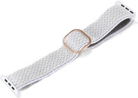 Correa para reloj Apple Watch, de nailon, blanca, hebilla de oro rosa (estuches 38/40/41 mm)