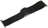 Correa para reloj Apple Watch, de nailon, negra, hebilla negra (estuches de 38/40/41 mm)