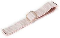 Correa para reloj Apple Watch, de nailon, rosa, hebilla de oro rosa (estuches 42/44/45mm)