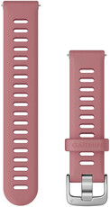 Correa de liberación rápida Garmin 18 mm, silicona, rosa, hebilla plateada (Venu 2S, Vívoactive 4S, Vívomove 3S)