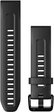 Correa Garmin QuickFit 20mm, silicona, negra, hebilla negra (Fenix 7S/6S/5S)