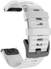 Correa QuickFit 20mm, silicona, blanca, hebilla negra (Garmin Fenix 7S/6S/5S)