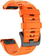 Correa QuickFit 22mm, silicona, naranja, hebilla negra (Garmin Fenix 7/6/5, Epix 2, MARQ, etc.)
