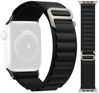 Correa para reloj Apple Watch, textil, negra (para cajas de 42/44/45/49 mm)