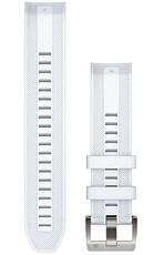Correa Garmin Quickfit 22 mm, silicona, blanca, hebilla plateada (MARQ 2)