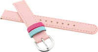 Correa de piel para niños 14 mm, rosa claro, hebilla plateada