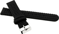 Correa de silicona infantil 16 mm, negra, estampada, hebilla plateada