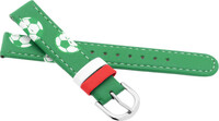 correa de piel sintética JVD 14mm, verde, infantil
