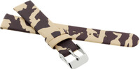 Correa de cuero para niños de 16 mm, moteada (beige/marrón), hebilla plateada