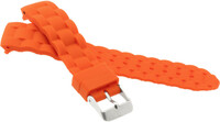 Correa de silicona infantil 18 mm, naranja, hebilla plateada