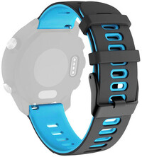Correa de liberación rápida 22mm, silicona, azul-negro, hebilla negra (Garmin Venu, Forerunner 255, Vívoactive 4, etc.)