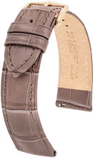 Correa de piel gris-marrón Hirsch Duke S 01028337-1