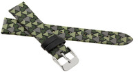 Correa infantil de poliuretano de 16 mm, moteada (verde/gris), hebilla plateada