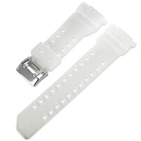 Correa para Casio G-Shock, plástico, blanco transparente, hebilla plateada (para los modelos GA-100, GA-110, GD-120, GLS-100)