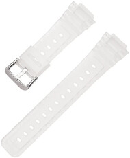Correa de plástico Ricardo 16mm (para Casio G-Shock GA-2100/GA-2110, DW-5600, GW-6900), blanco, transparente