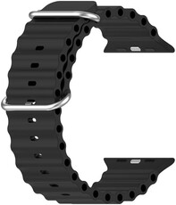 Correa para reloj Apple Watch, silicona, negra (para cajas de 42/44/45/49 mm)