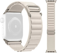 Correa para reloj Apple Watch, textil, blanca (para carcasas de 49/45/44 mm)
