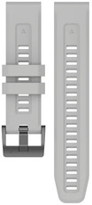 Correa QuickFit 22 mm, silicona, gris claro, hebilla negra (Garmin Fenix 7/6/5, Epix 2, MARQ 2, etc.)