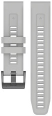 Correa QuickFit 26 mm, silicona, gris claro, hebilla negra (Garmin Fenix 7X/6X/5X, Tactix, etc.)