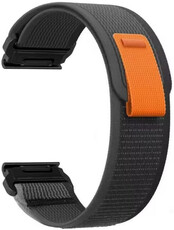 Correa QuickFit 22mm, nylon, negro-gris, velcro (Garmin Fenix 7/6/5, Epix 2, MARQ 2, etc.)