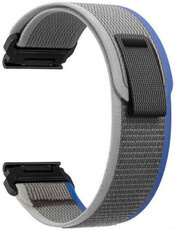 Correa QuickFit 22mm, nylon, azul-gris, velcro (Garmin Fenix 7/6/5, Epix 2, MARQ 2, etc.)