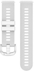 Correa de liberación rápida 18mm, silicona, blanca, hebilla plateada (Garmin Venu 2S, Vívoactive 4S, Forerunner 265S, Venu 3S, etc.)