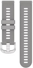 Correa de liberación rápida 18 mm, silicona, gris claro, hebilla plateada (Garmin Venu 2S, Vívoactive 4S, Forerunner 265S, Venu 3S, etc.)