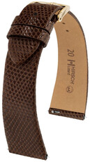 Correa de piel Hirsch Lizard XL 01866210-1, marrón, piel de lagarto