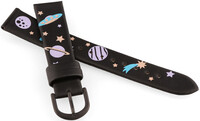Correa de piel JVD RJ7225.1 16mm, negra, niños