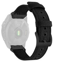 Correa de nailon Ricardo 22mm (pro Garmin Fenix 8/7/6 (47mm), Epix 2 aj.), negro V4, QuickFit
