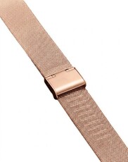 brazalete de acero inoxidable Ricardo Barletta, rosa dorado, de malla milanesa