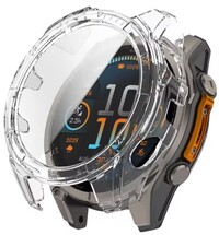 Funda protectora (para Garmin Fenix 8, 47 mm), plástico, transparente + cristal