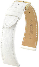 Correa de piel Hirsch Genuine Croco 18900800-7, blanco, piel de cocodrilo, Quick Release
