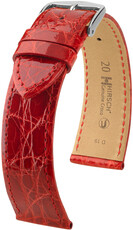 Correa de piel Hirsch Genuine Croco 18900820-2, rojo, piel de cocodrilo, Quick Release